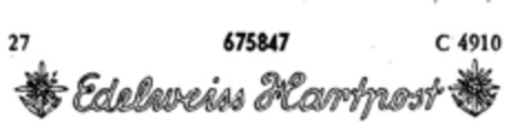 Edelweiss Hartpost Logo (DPMA, 14.08.1954)