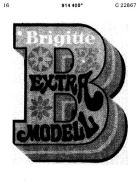 Brigitte EXTRA MODELL  B Logo (DPMA, 12.11.1973)
