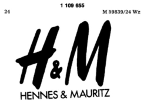 H&M HENNES & MAURITZ Logo (DPMA, 18.12.1986)