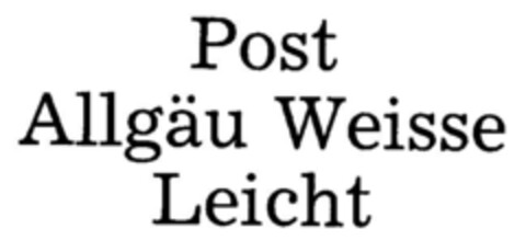 Post Allgäu Weisse Leicht Logo (DPMA, 14.04.1987)