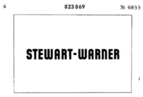 STEWART-WARNER Logo (DPMA, 30.12.1964)