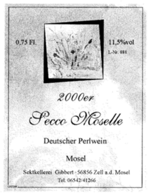 2000er Secco Moselle Deutscher Perlwein Logo (DPMA, 24.04.2001)