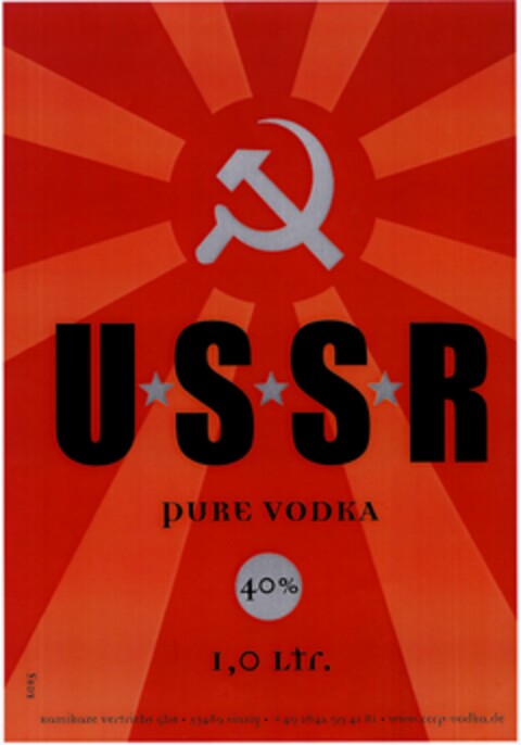 USSR PURE VODKA Logo (DPMA, 12.10.2004)