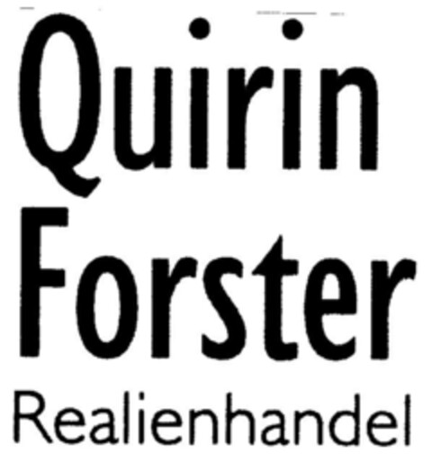 Quirin Forster Realienhandel Logo (DPMA, 20.09.1997)