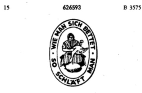 WIE MAN SICH BETTET   SO SCHLÄFT MAN Logo (DPMA, 06.07.1951)