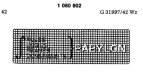 BABYLON RULES LOGICS FRAMES CONSTRAINTS Logo (DPMA, 22.01.1985)
