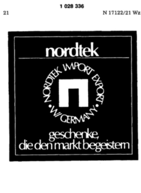 nordtek geschenke, die den markt begeistern Logo (DPMA, 23.07.1980)