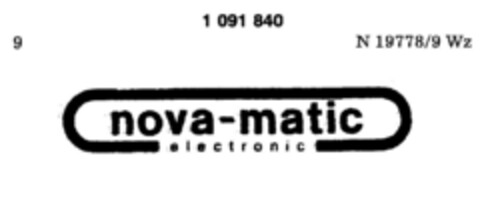 nova-matic electronic Logo (DPMA, 21.09.1985)