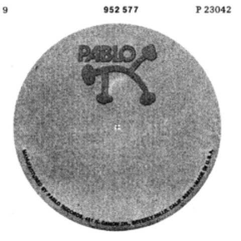 PABLO RECORDS Logo (DPMA, 23.06.1975)