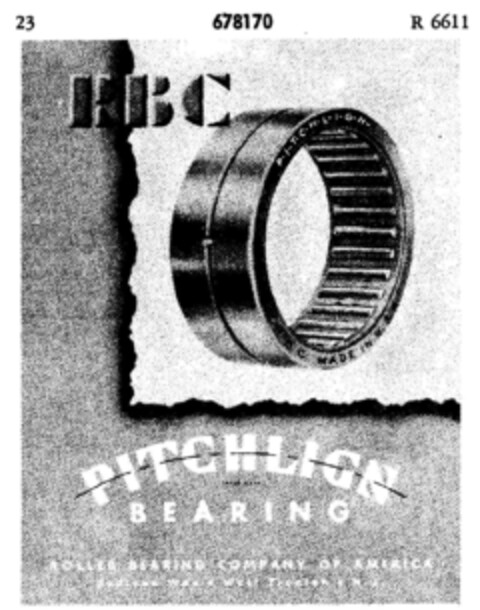 PITCHLIGN BEARING RBC Logo (DPMA, 07/19/1954)