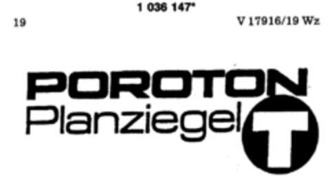 POROTON Planziegel T Logo (DPMA, 17.03.1982)