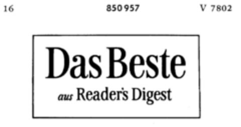 Das Beste aus Reader's Digest Logo (DPMA, 09.12.1960)