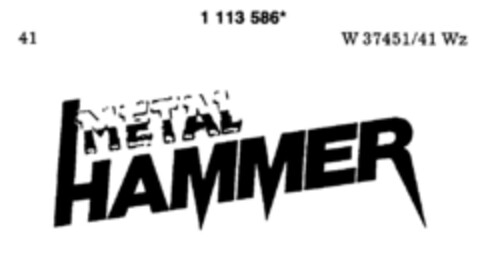 METAL HAMMER Logo (DPMA, 09.09.1987)