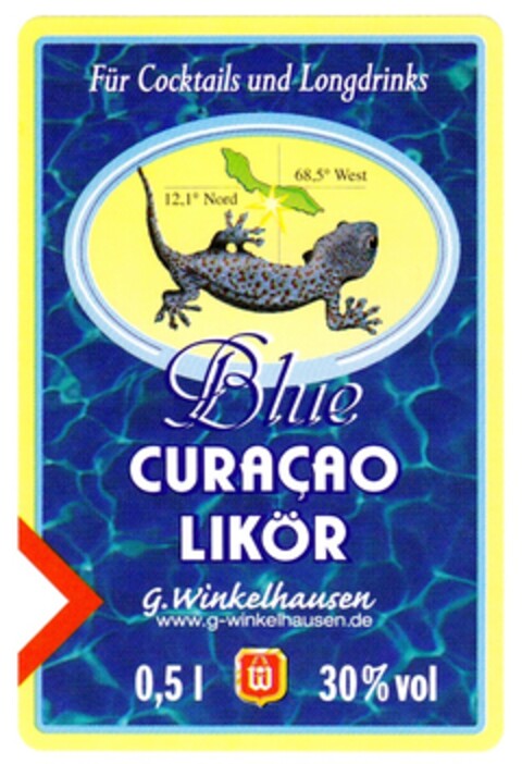 Für Cocktails und Longdrinks Blue CURACAO LIKÖR Logo (DPMA, 26.01.2011)