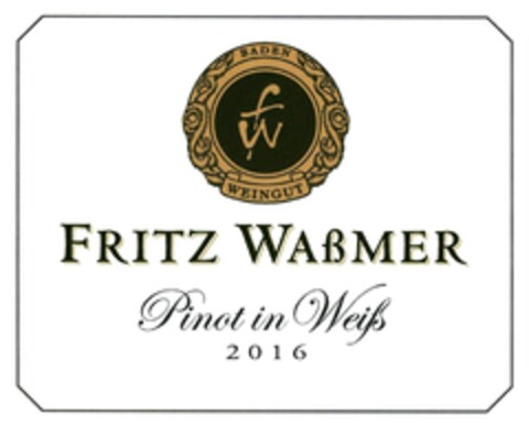 FRITZ WAßMER Pinot in Weiß Logo (DPMA, 22.03.2018)