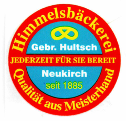 Himmelsbäckerei Gebr. Hultsch JEDERZEIT FÜR SIE BEREIT Logo (DPMA, 21.11.1997)