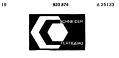 SCHNEIDER FERTIGBAU Logo (DPMA, 26.07.1973)