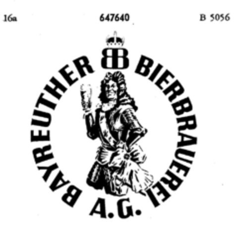 BAYREUTHER BIERBRAUEREI A.G. Logo (DPMA, 23.04.1952)