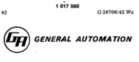 GA GENERAL AUTOMATION Logo (DPMA, 02.04.1979)