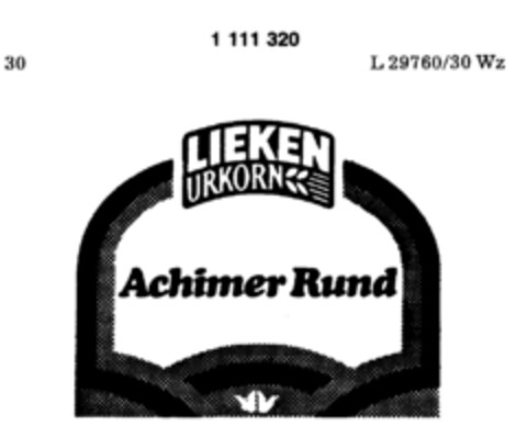 LIEKEN URKORN Achimer Rund Logo (DPMA, 02/10/1987)