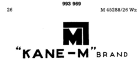 "KANE-M" BRAND Logo (DPMA, 10.10.1978)