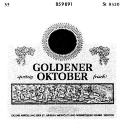 GOLDENER OKTOBER spritzig frisch Logo (DPMA, 02.08.1968)