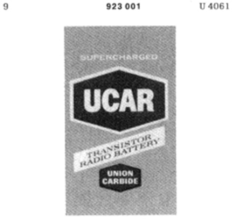 UCAR TRANSISTOR RADIO BATTERY UNION CARBIDE Logo (DPMA, 09.05.1973)