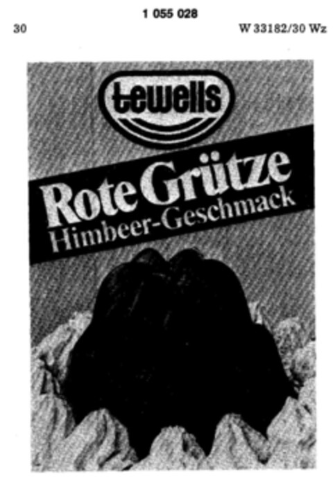 tewells Rote Grütze Himbeer-Geschmack Logo (DPMA, 28.04.1983)
