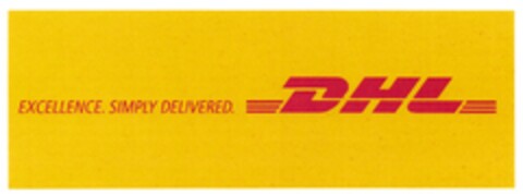 EXCELLENCE. SIMPLY DELIVERED. DHL Logo (DPMA, 08.10.2009)