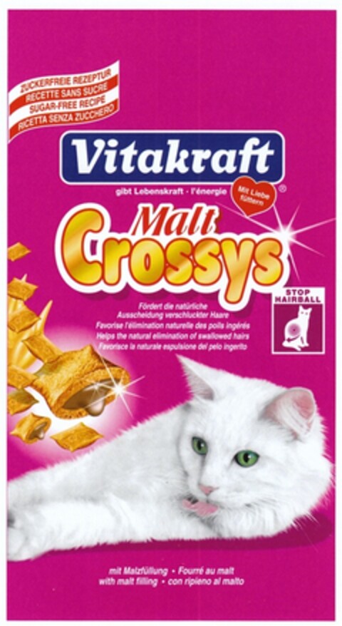 Vitakraft gibt Lebenskraft l´énergie Malt Crossys Logo (DPMA, 02.09.2010)
