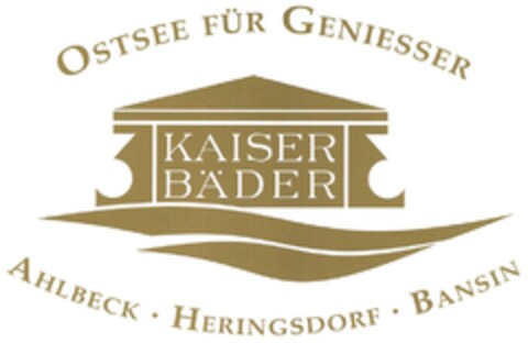 OSTSEE FÜR GENIESSER KAISER BÄDER AHLBECK · HERINGSDORF · BANSIN Logo (DPMA, 27.05.2016)