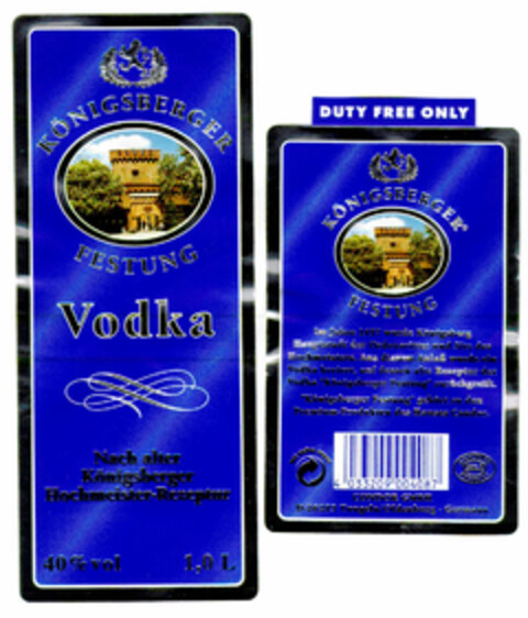 KÖNIGSBERGER FESTUNG Vodka Logo (DPMA, 10.05.1999)