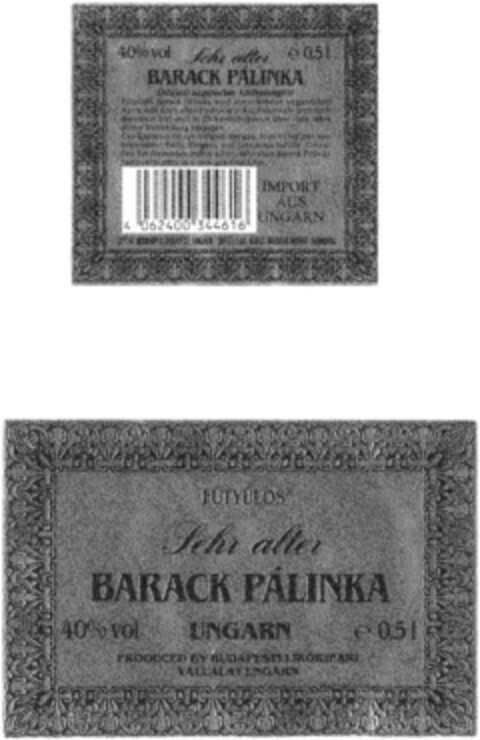 BARACK PALINKA Logo (DPMA, 24.04.1990)