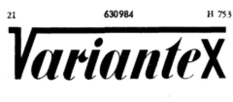 VarianteX Logo (DPMA, 03/16/1950)