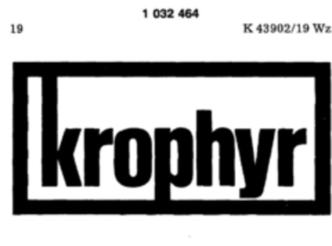 krophyr Logo (DPMA, 30.10.1981)