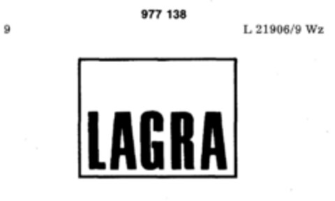 LAGRA Logo (DPMA, 09/12/1977)