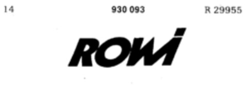 ROWI Logo (DPMA, 09.03.1973)