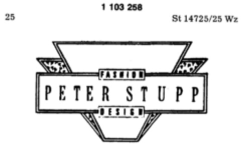 PETER STUPP FASHION DESIGN Logo (DPMA, 23.06.1986)
