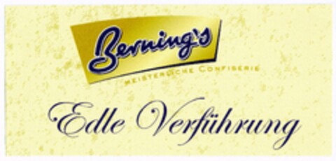 Berning's MEISTERLICHE CONFISERIE Edle Verführung Logo (DPMA, 19.10.2006)