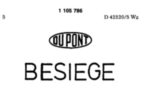 DU PONT BESIEGE Logo (DPMA, 04.09.1986)