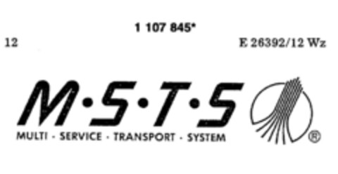 MSTS MULTI SERVICE TRANSPORT SYSTEM Logo (DPMA, 26.01.1987)