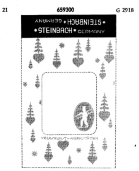 * STEINBACH * GERMANY VOLKSKUNST+WERKSTÄTTEN Logo (DPMA, 15.10.1952)