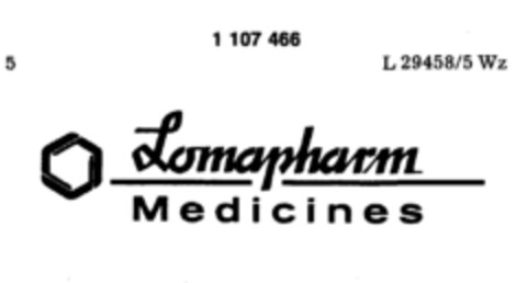 Lomapharm M e d i c i n e s Logo (DPMA, 04.10.1986)