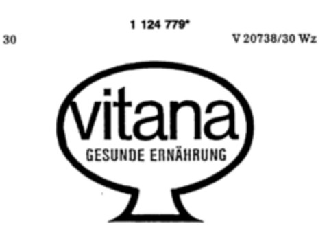 vitana GESUNDE ERNÄHRUNG Logo (DPMA, 30.04.1988)