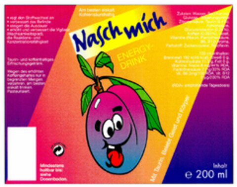 Nasch mich ENERGYDRINK Logo (DPMA, 23.08.2001)