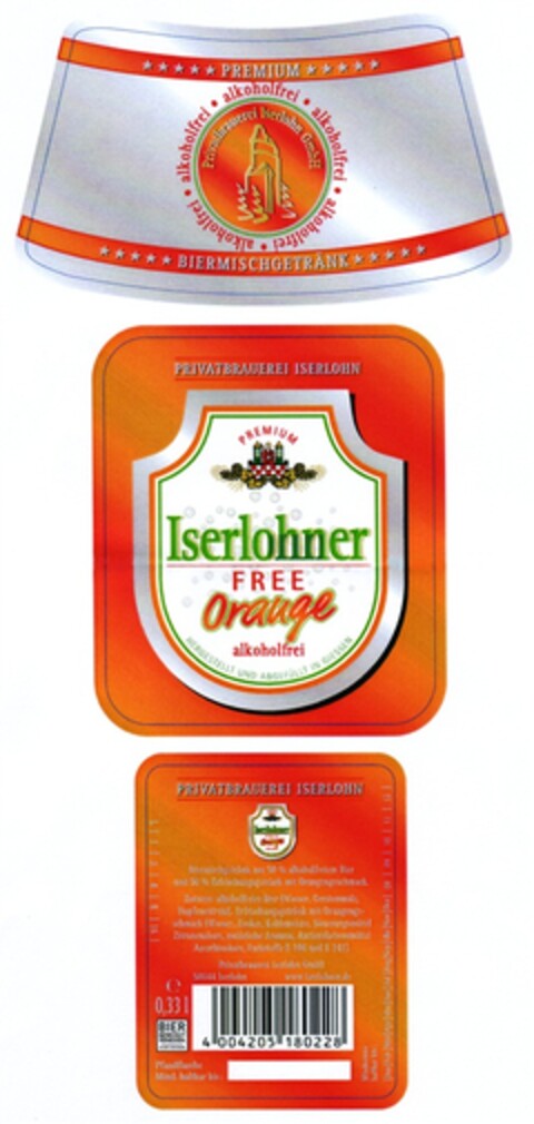 Iserlohner FREE Orange Logo (DPMA, 14.01.2008)