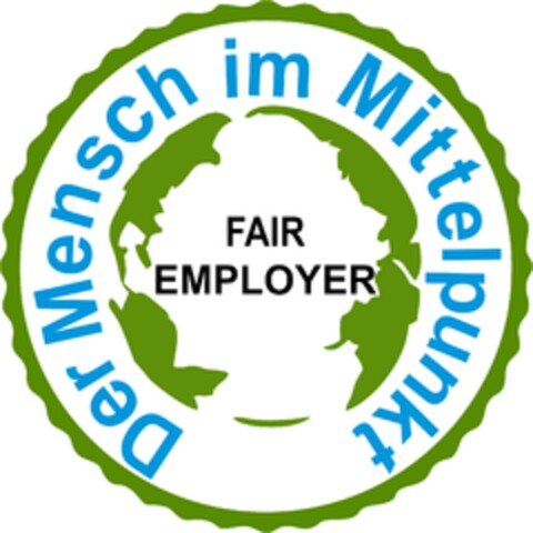 Der Mensch im Mittelpunkt FAIR EMPLOYER Logo (DPMA, 06/17/2020)