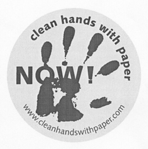 NOW! clean hands with paper Logo (DPMA, 08.05.2006)