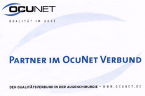 PARTNER IM OCUNET VERBUND DER QUALITÄTSVERBUND IN DER AUGENCHIRURGIE - WWW.OCUNET.DE Logo (DPMA, 01/30/2007)