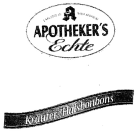 APOTHEKER'S Echte Kräuter-Halsbonbons Logo (DPMA, 12/01/1997)